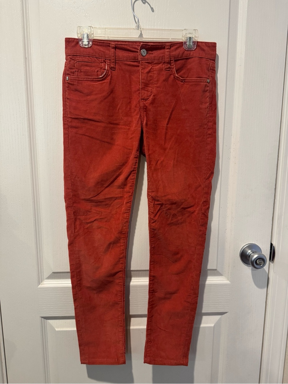 Pilcro Anthropologie Skinny Pants in Rust Red